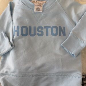 The Beaufort Bonnet Company Baby Sweatshirt in Light Blue with Blue 'HOUSTON'